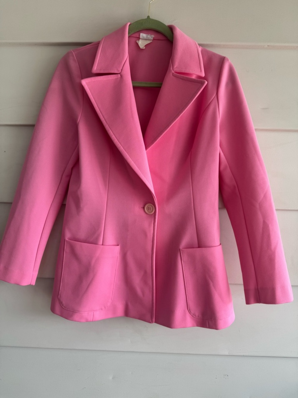 Vintage Pink Single-Button Blazer Jacket M